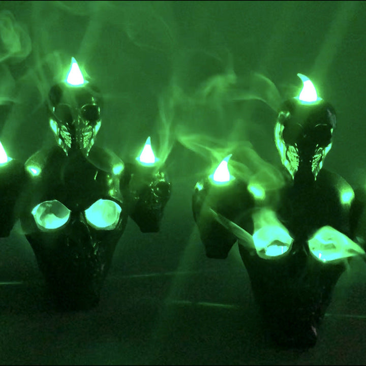 Halloween Skull Lamp with Eerie Green Smoke Effect