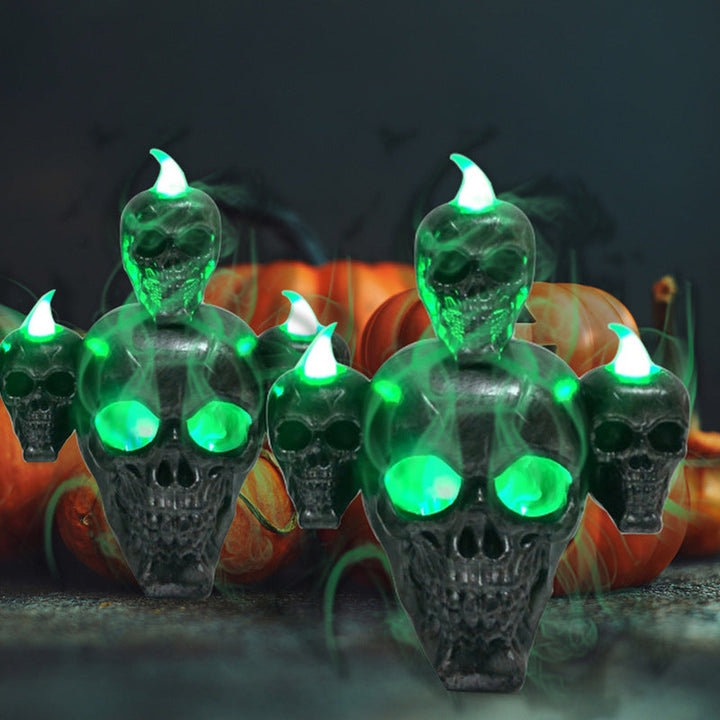 Halloween Skull Lamp with Eerie Green Smoke Effect