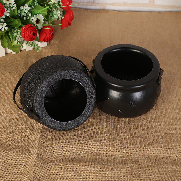 Halloween Cauldron Candy Bucket for Spooky Party Décor