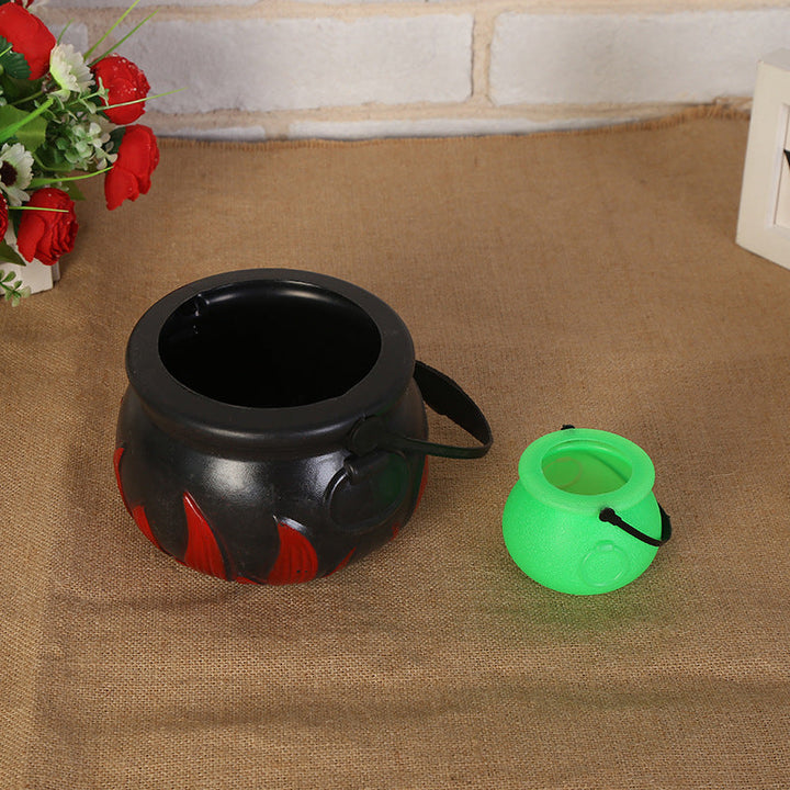 Halloween Cauldron Candy Bucket for Spooky Party Décor