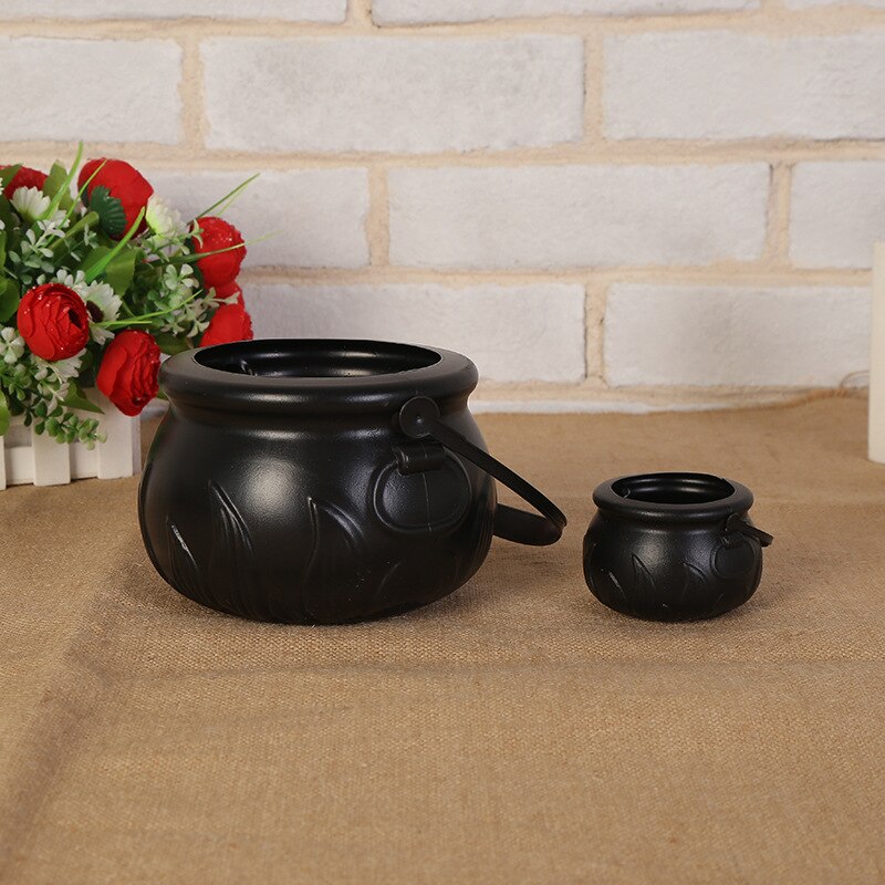 Halloween Cauldron Candy Bucket for Spooky Party Décor