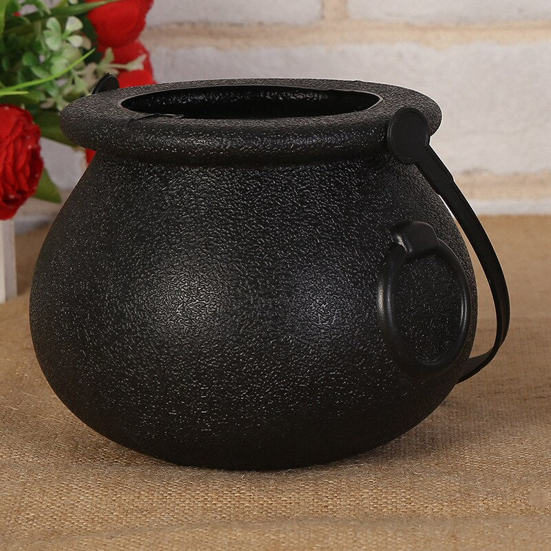Halloween Cauldron Candy Bucket for Spooky Party Décor