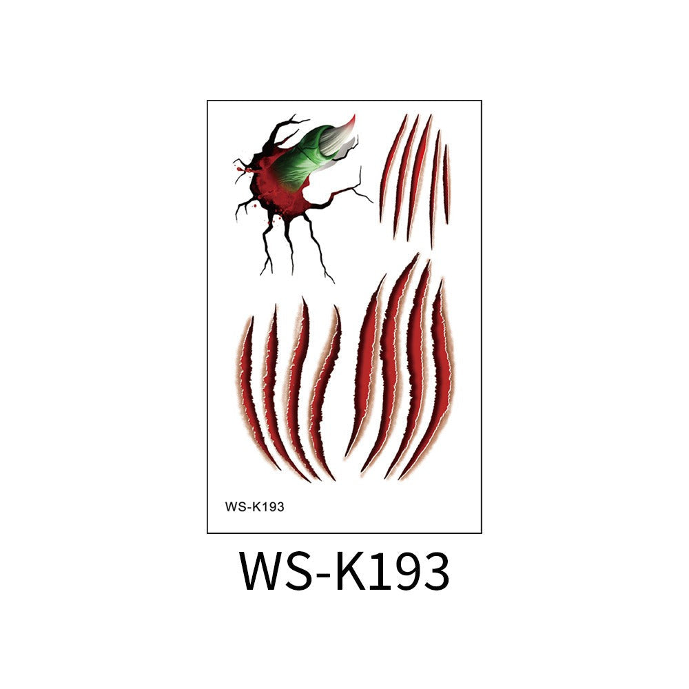 Temporary Horror Tattoo Stickers for Realistic Wounds