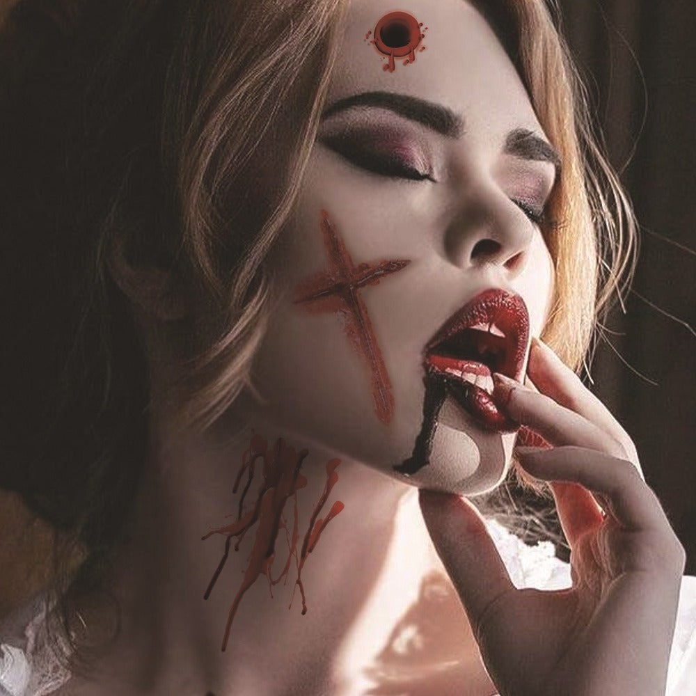 Temporary Horror Tattoo Stickers for Realistic Wounds