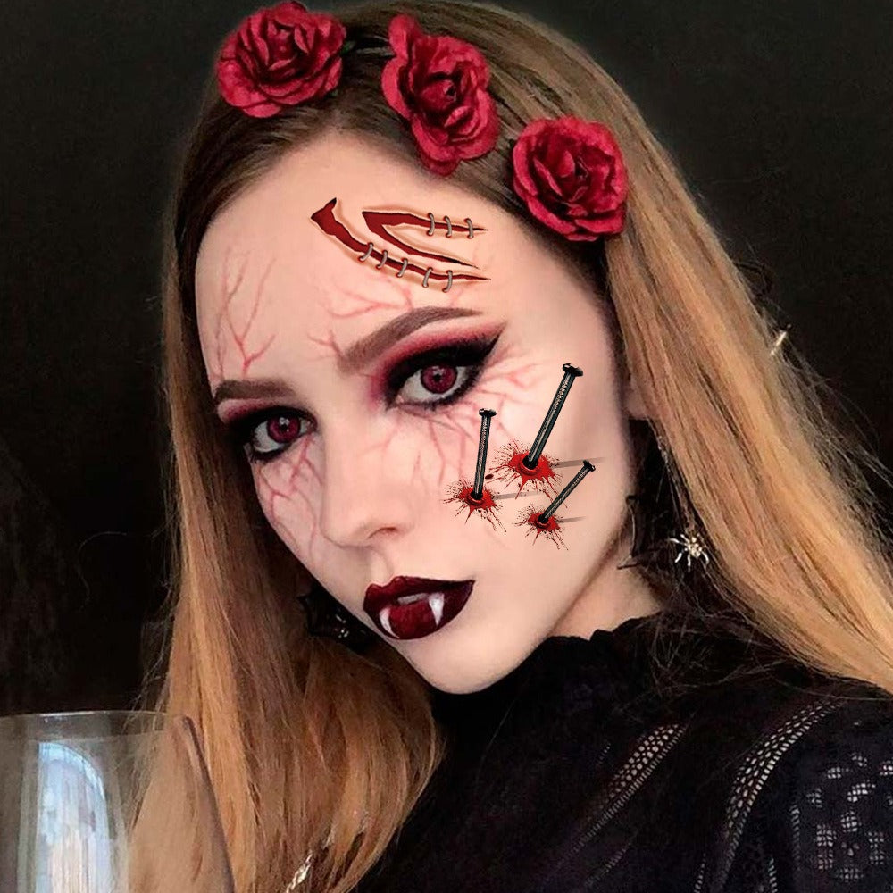 Temporary Horror Tattoo Stickers for Realistic Wounds