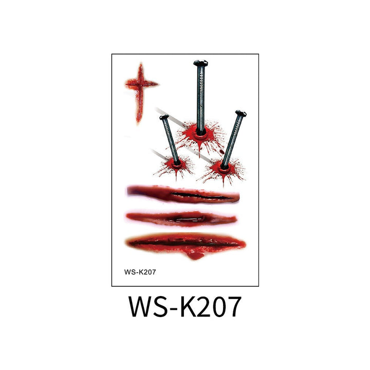 Temporary Horror Tattoo Stickers for Realistic Wounds