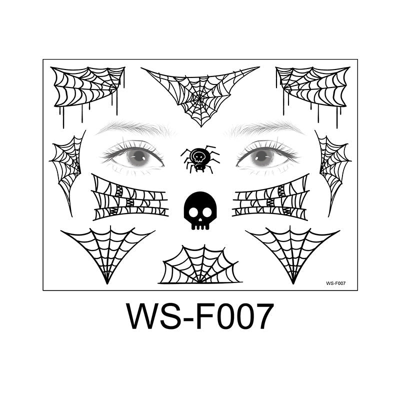 Halloween Face Tattoo Stickers – Spider Web Designs