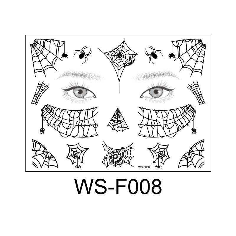 Halloween Face Tattoo Stickers – Spider Web Designs