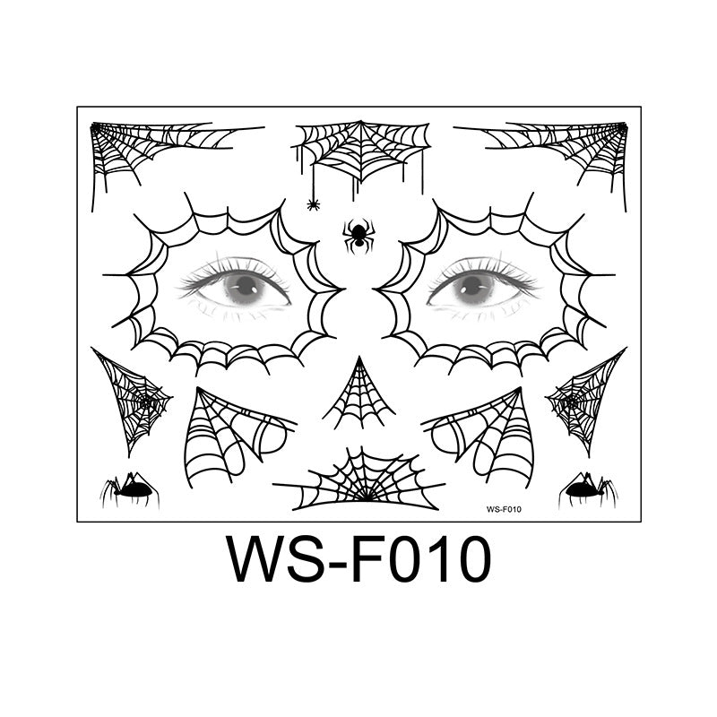 Halloween Face Tattoo Stickers – Spider Web Designs