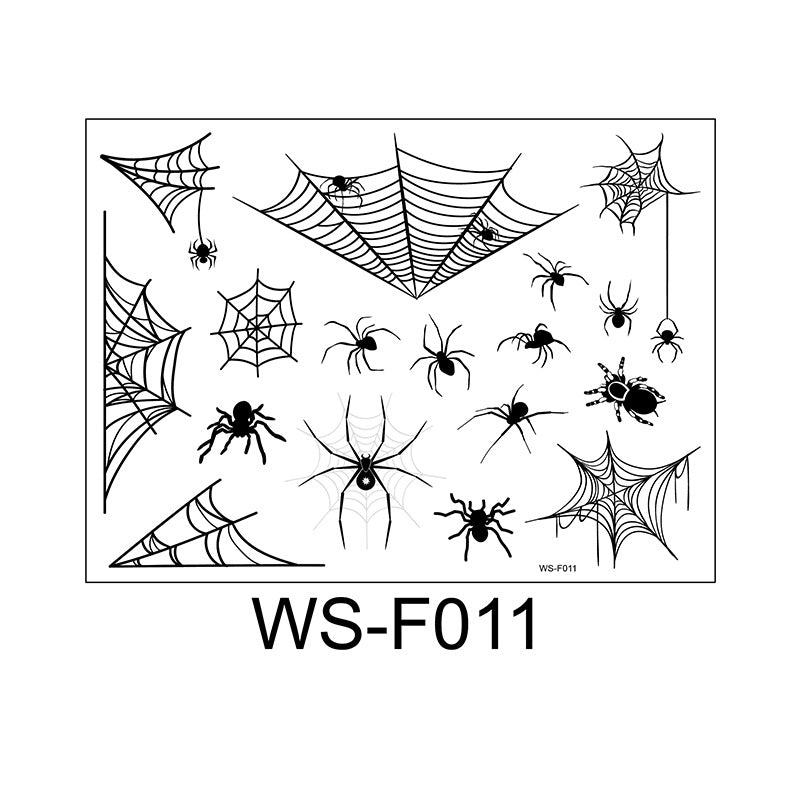 Halloween Face Tattoo Stickers – Spider Web Designs