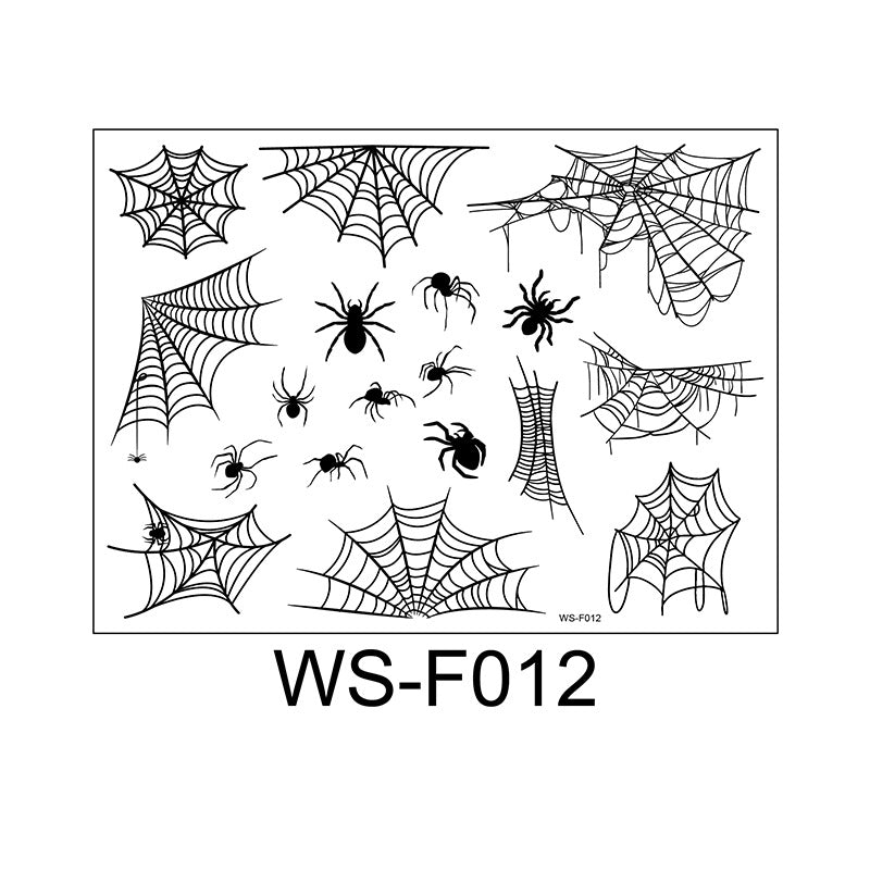 Halloween Face Tattoo Stickers – Spider Web Designs