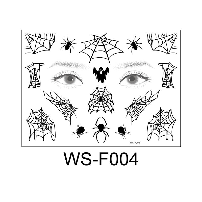 Halloween Face Tattoo Stickers – Spider Web Designs