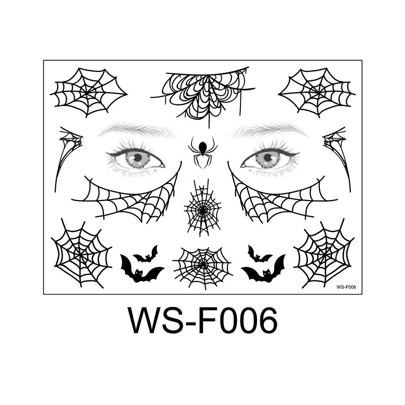Halloween Face Tattoo Stickers – Spider Web Designs