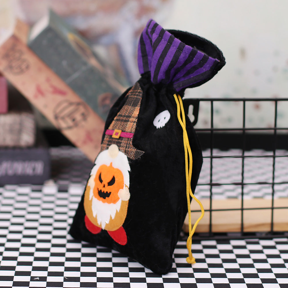 Halloween Embroidered Candy Gift Bags, 3-Piece Set