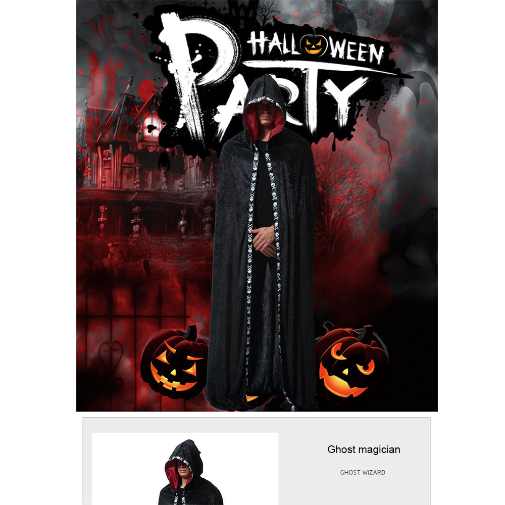 Halloween Hooded Cloak Costume for Vampire Wizard