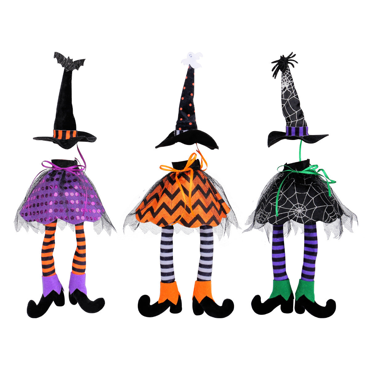 Halloween Wine Bottle Witch Hat Cover Ornament Set Decor