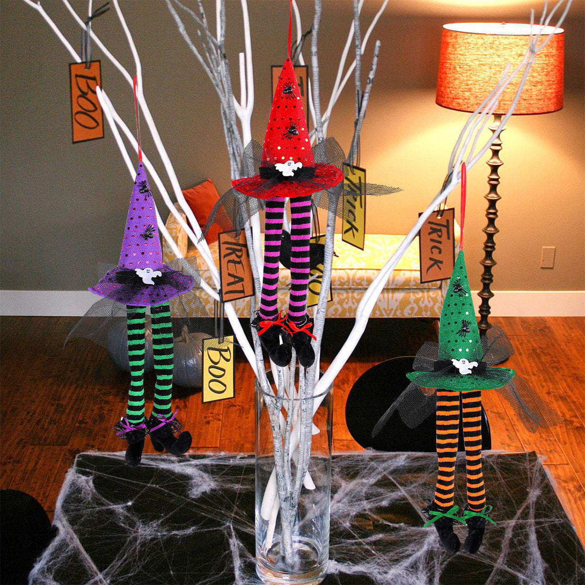 Halloween Witch Hat Decorations – 3-Piece Display