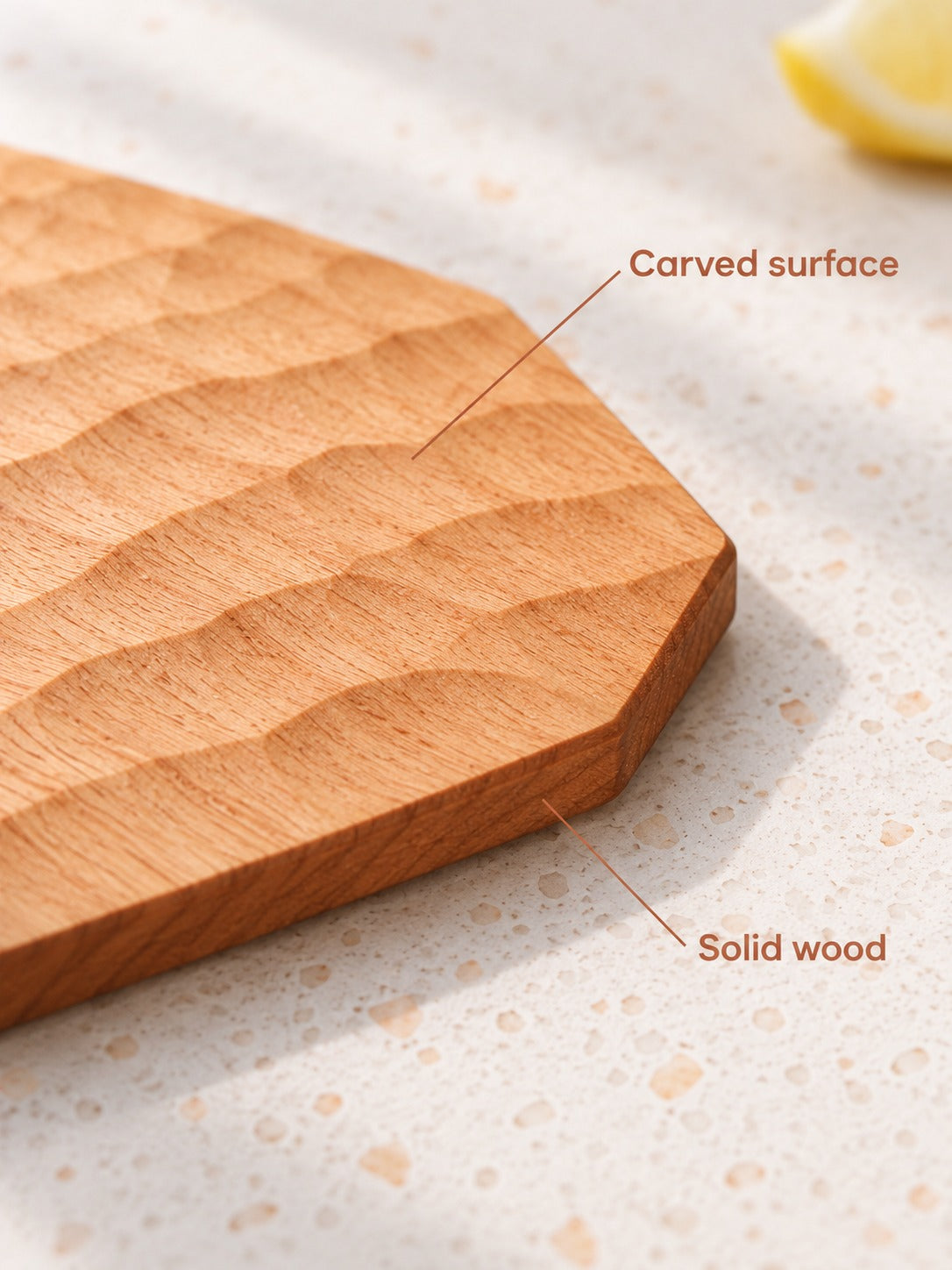 Cherry Wood Coaster, Hand-Carved Solid Wood Tea Coaster