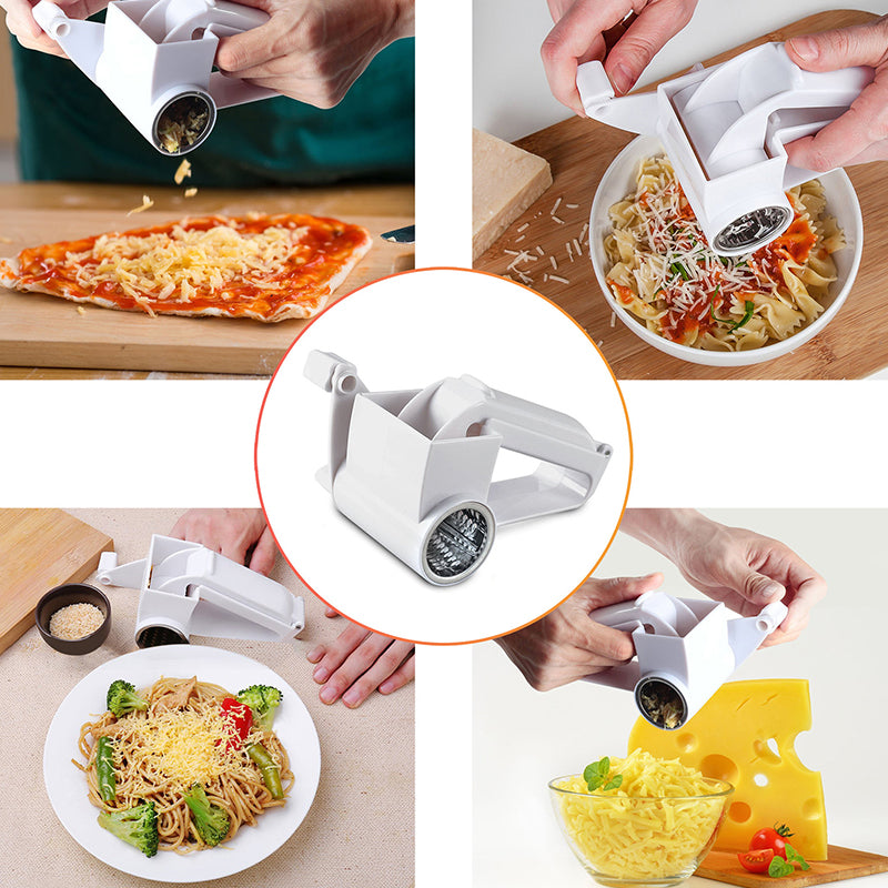 Hand-Crank Rotary Cheese Grater with Stainless Drum
