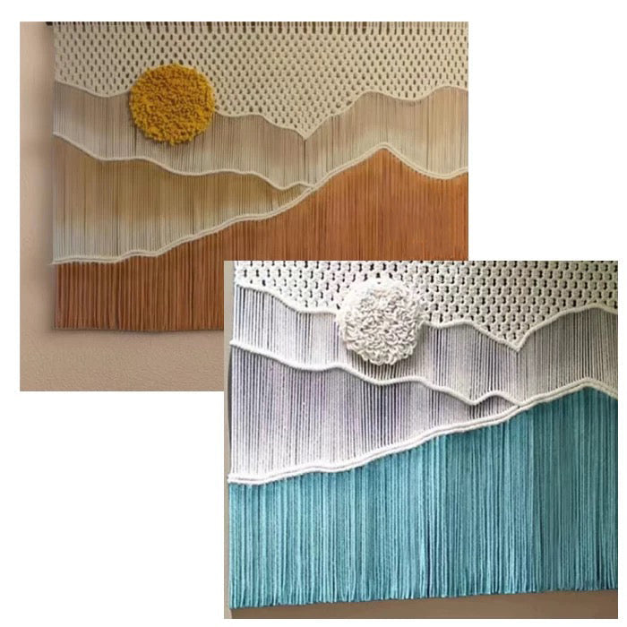 Woven Landscape Tapestry for Warm Textured Wall Decor