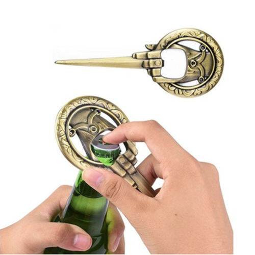 Hand of the King Bottle Opener, Antique Brass Metal