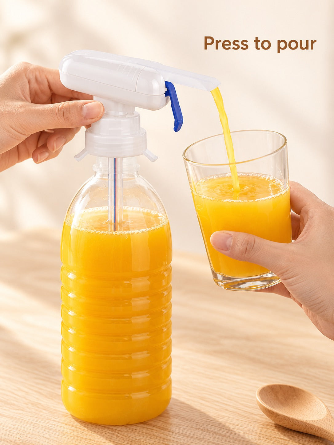 Electric One-Touch Juice Dispenser Straw for Bottles