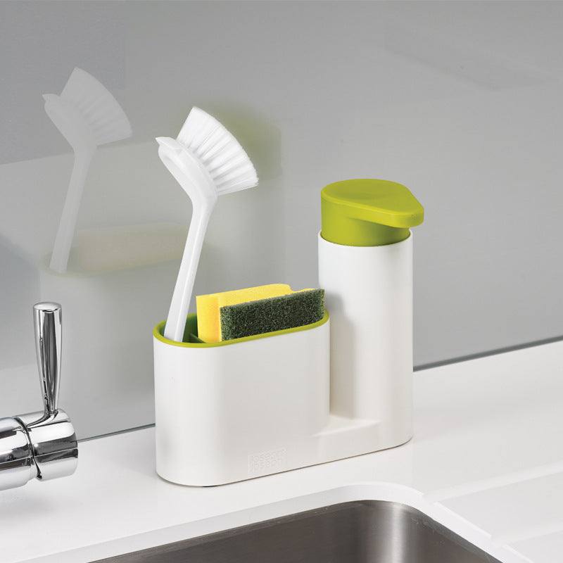 Kitchen Sink Soap Dispenser Set with Sponge Caddy & Brush