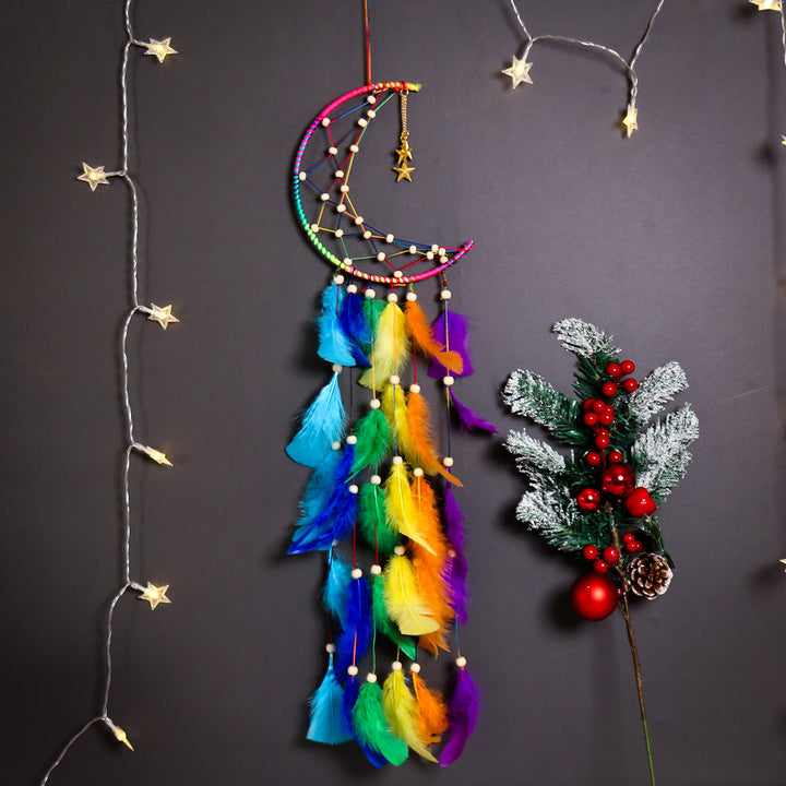 Colorful Crescent Dream Catcher Wall Hanging Decor