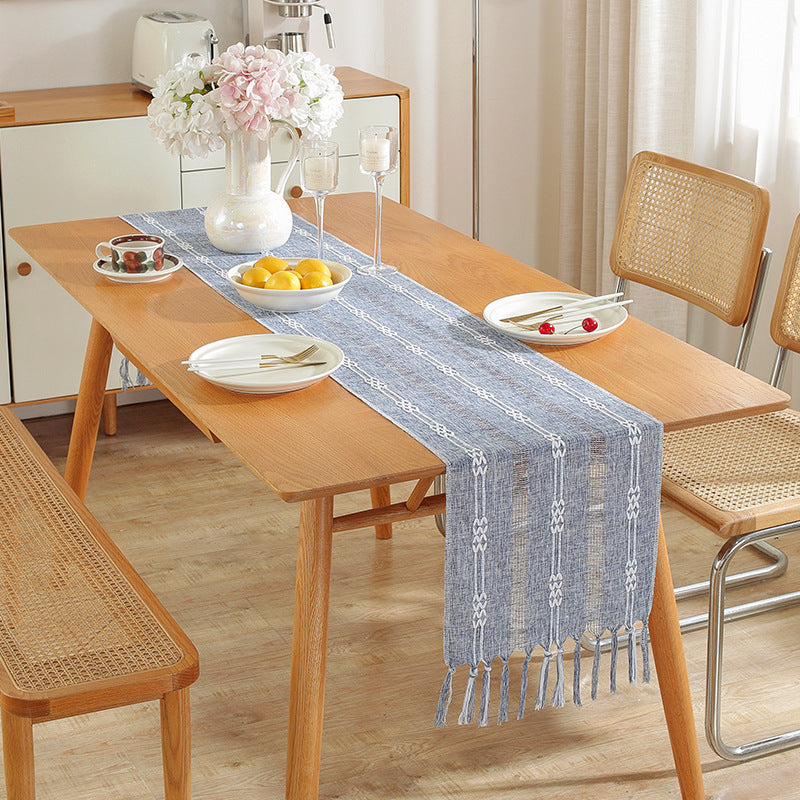 Hand-Woven Table Runner for Rustic Farmhouse Decor
