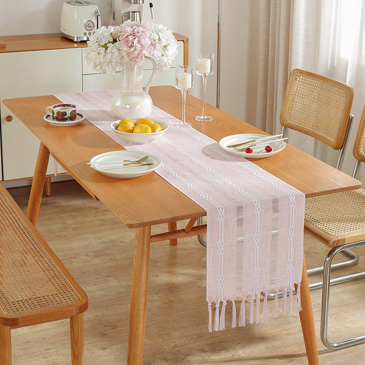 Hand-Woven Table Runner for Rustic Farmhouse Decor