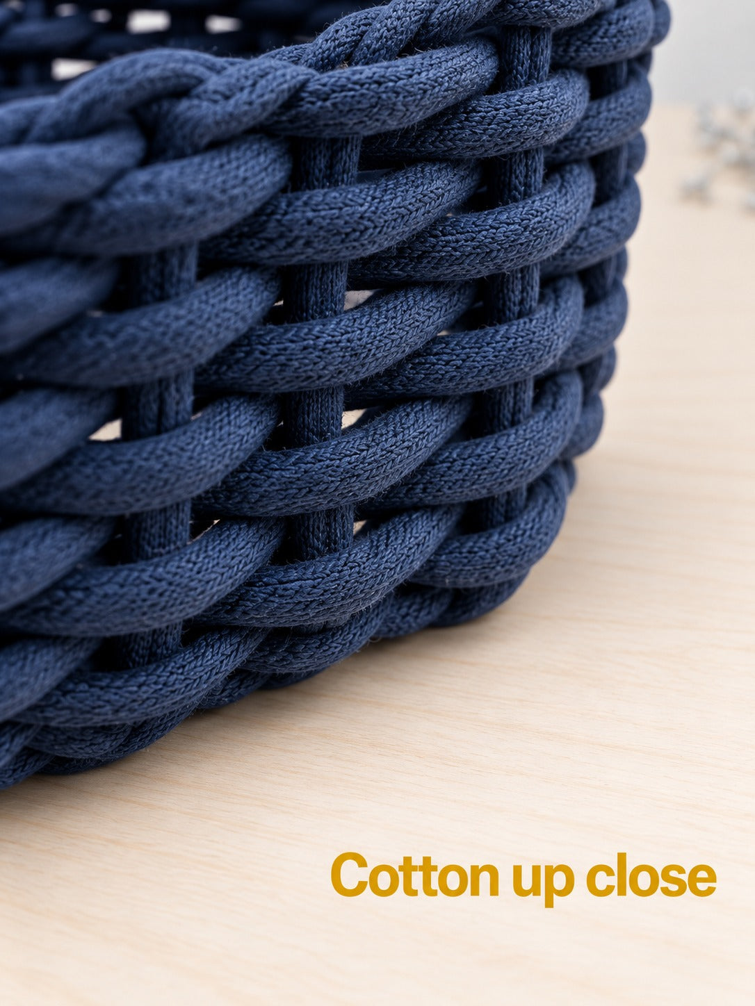Hand Woven Cotton Rope Storage Baskets Set of 3 Navy
