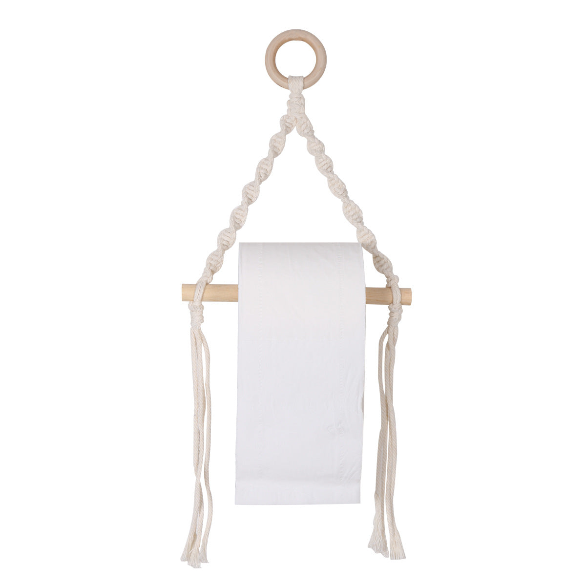 Woven Toilet Paper Holder No-Drill Bathroom Storage