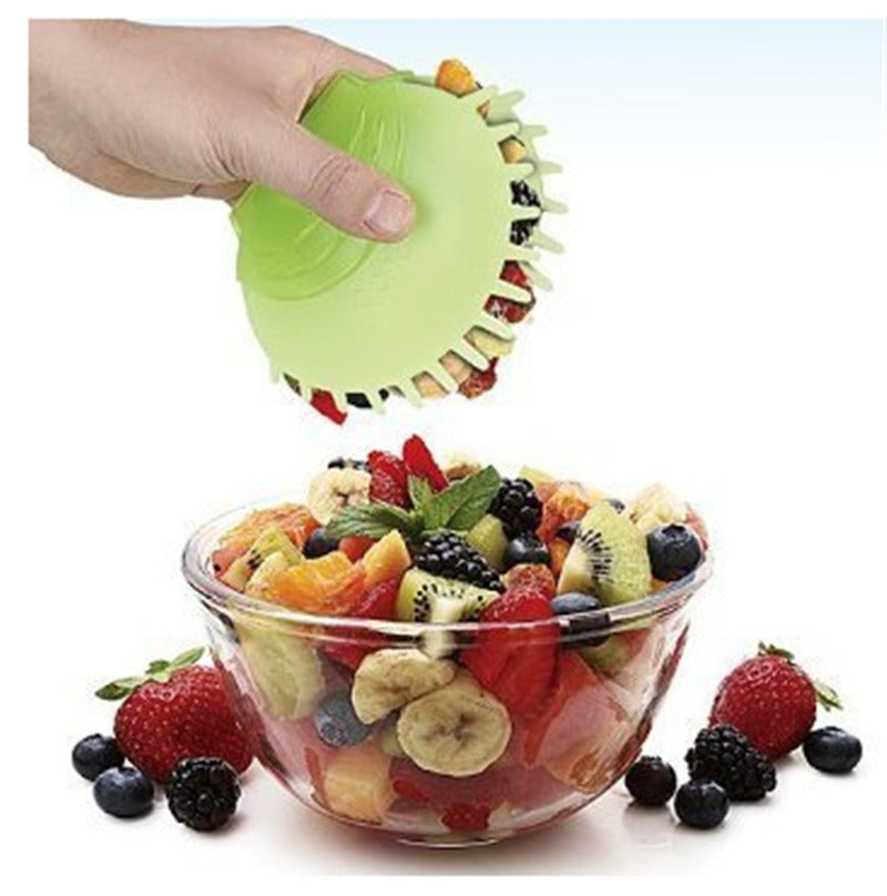 One-Handed Silicone Salad Clip for Bowls and Fruit Serving
