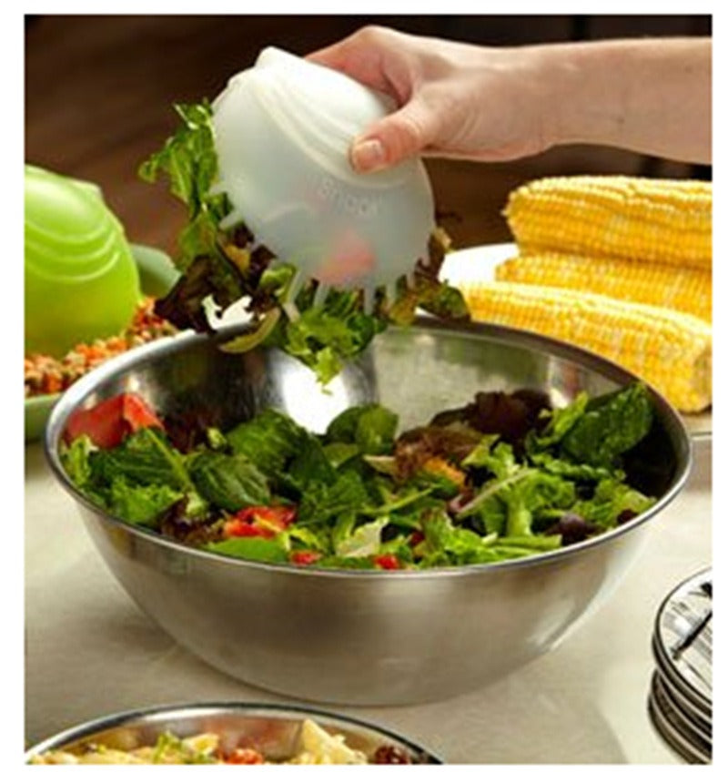 One-Handed Silicone Salad Clip for Bowls and Fruit Serving