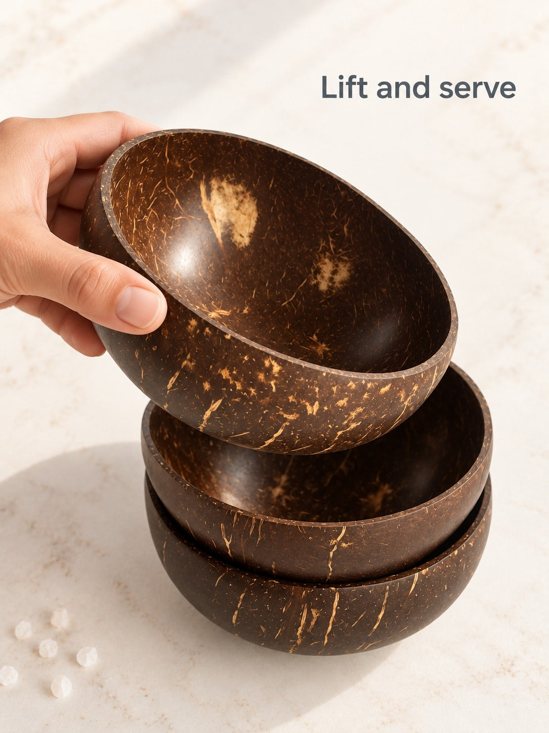 Handmade Coconut Shell Bowl: Plastic-Free Serveware