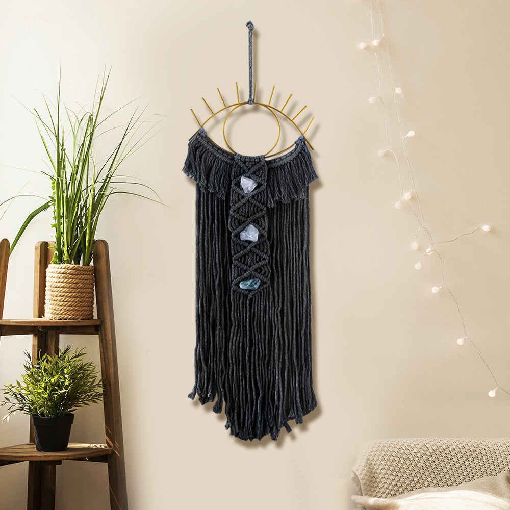 Handmade Macramé Eye Wall Hanging for Bohemian Texture