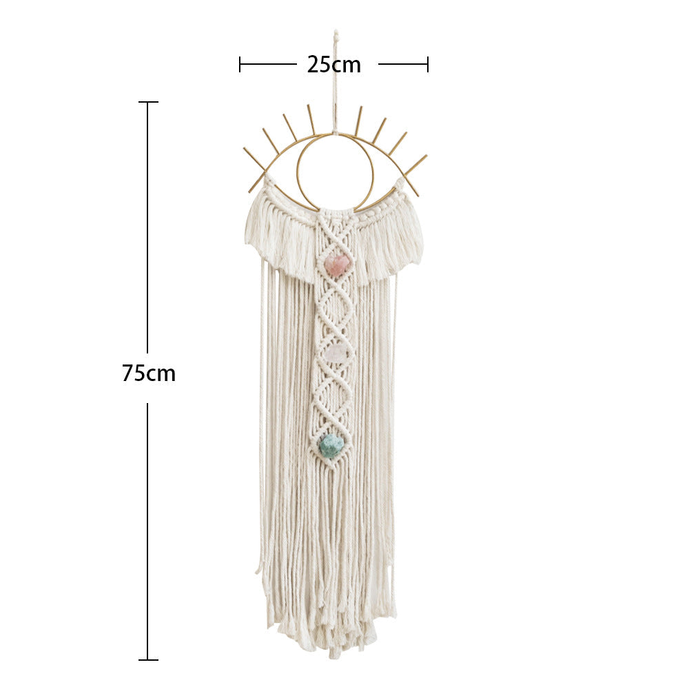 Handmade Macramé Eye Wall Hanging for Bohemian Texture