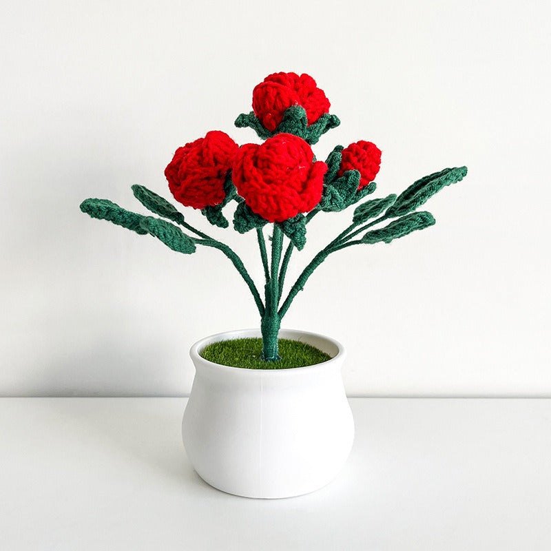 Crocheted Flower Pot Decor for Maintenance-Free Color