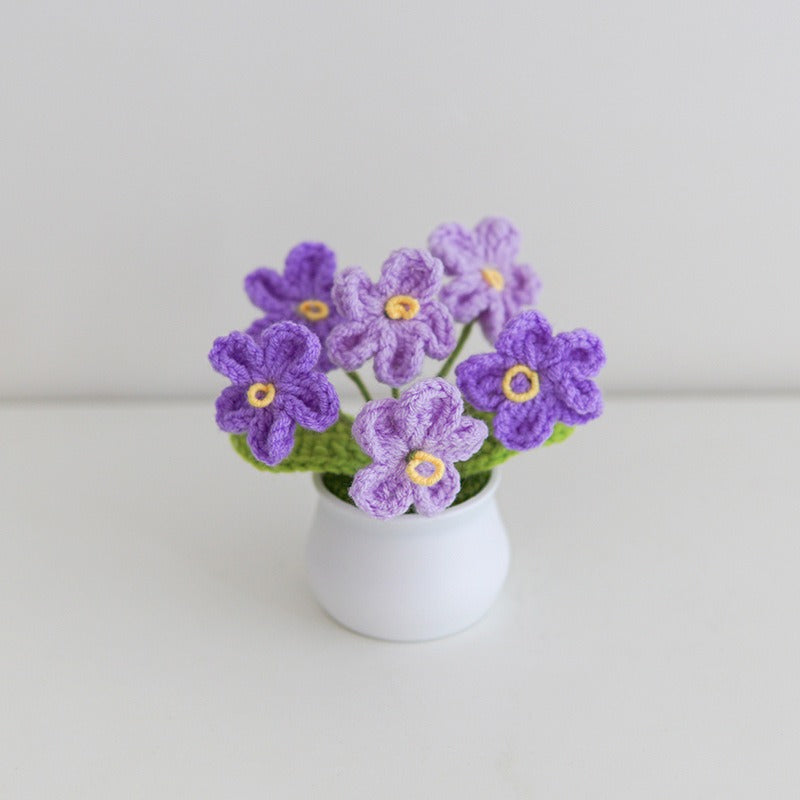 Crocheted Flower Pot Decor for Maintenance-Free Color