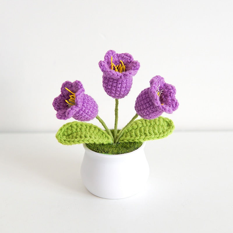 Crocheted Flower Pot Decor for Maintenance-Free Color