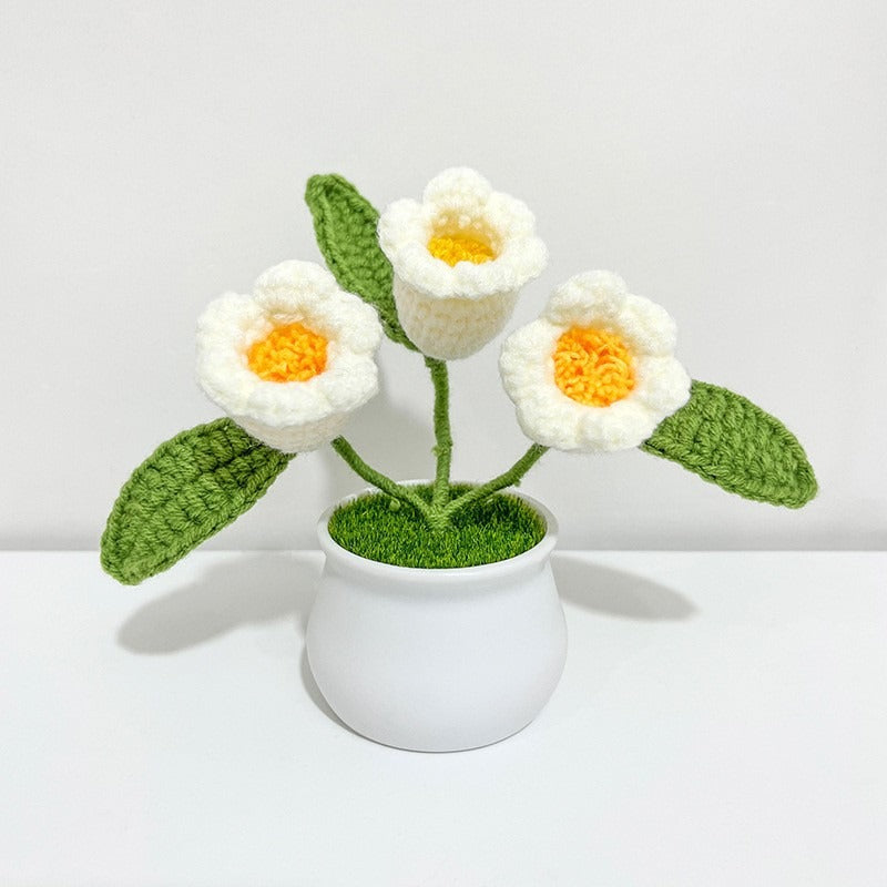 Crocheted Flower Pot Decor for Maintenance-Free Color