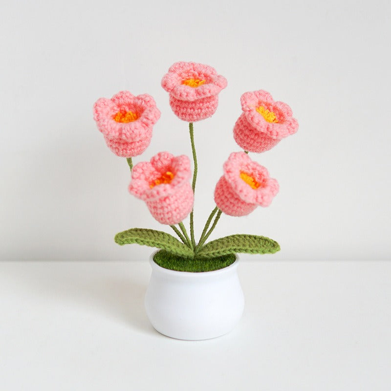 Crocheted Flower Pot Decor for Maintenance-Free Color