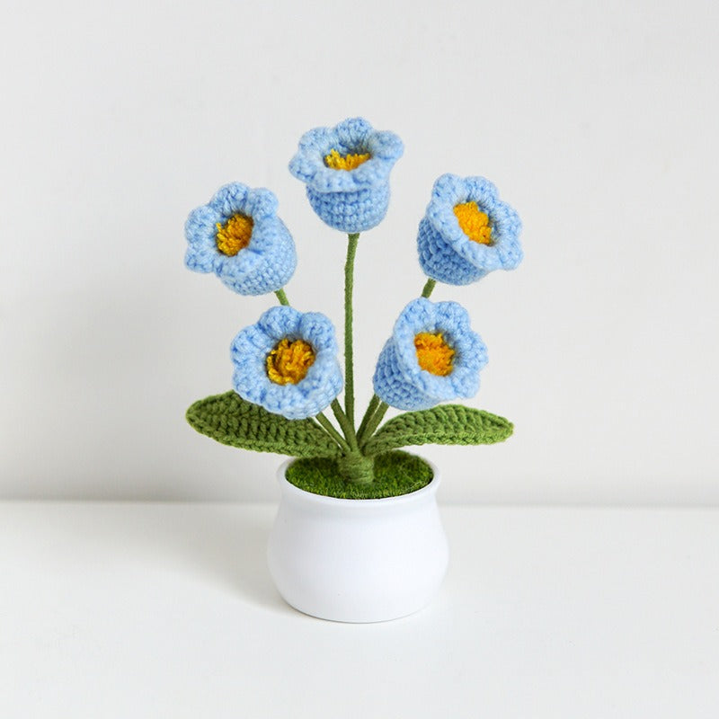Crocheted Flower Pot Decor for Maintenance-Free Color