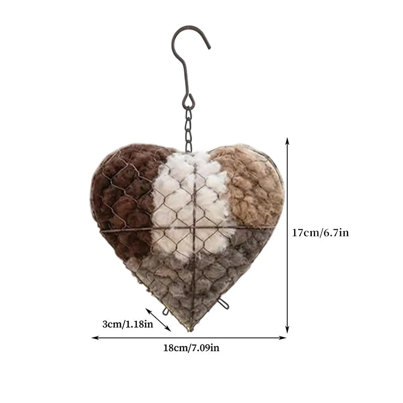 Heart-Shaped Bird Nest Garden Decor for Backyard Birds