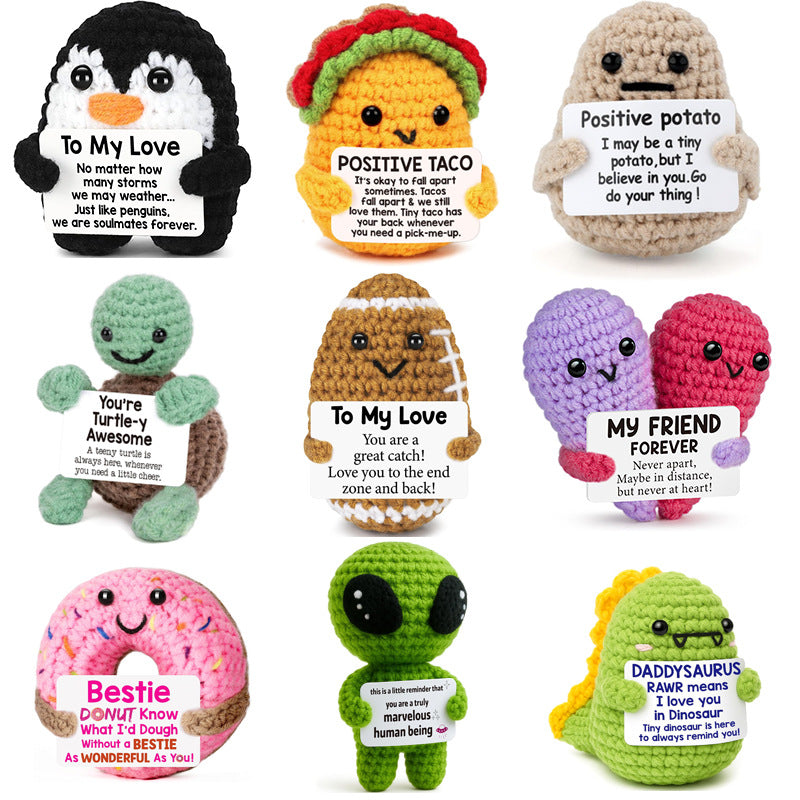 Handmade Knitted Gift Doll With Heartfelt Message