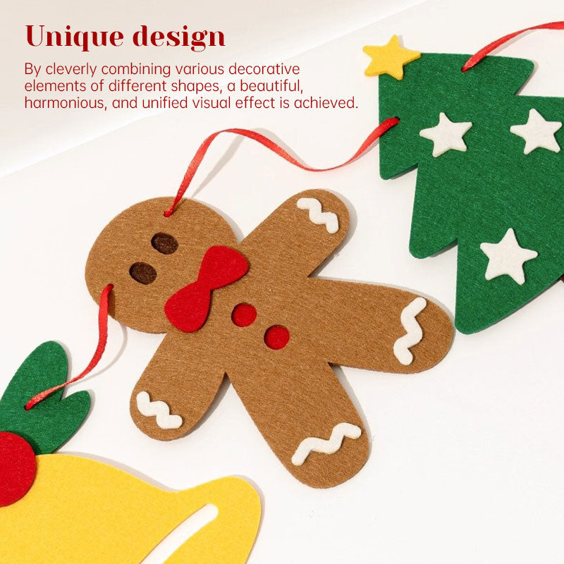 Christmas Banner With LED String Lights & Felt Decor