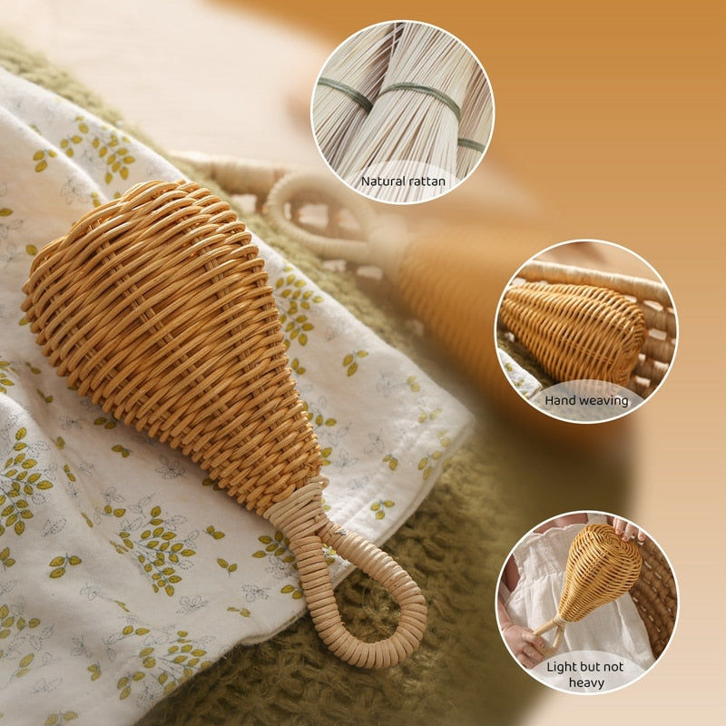 Natural Rattan Baby Rattle for Gentle Sensory Play