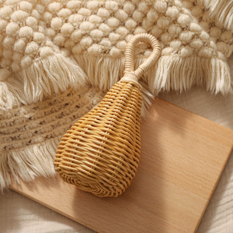 Natural Rattan Baby Rattle for Gentle Sensory Play