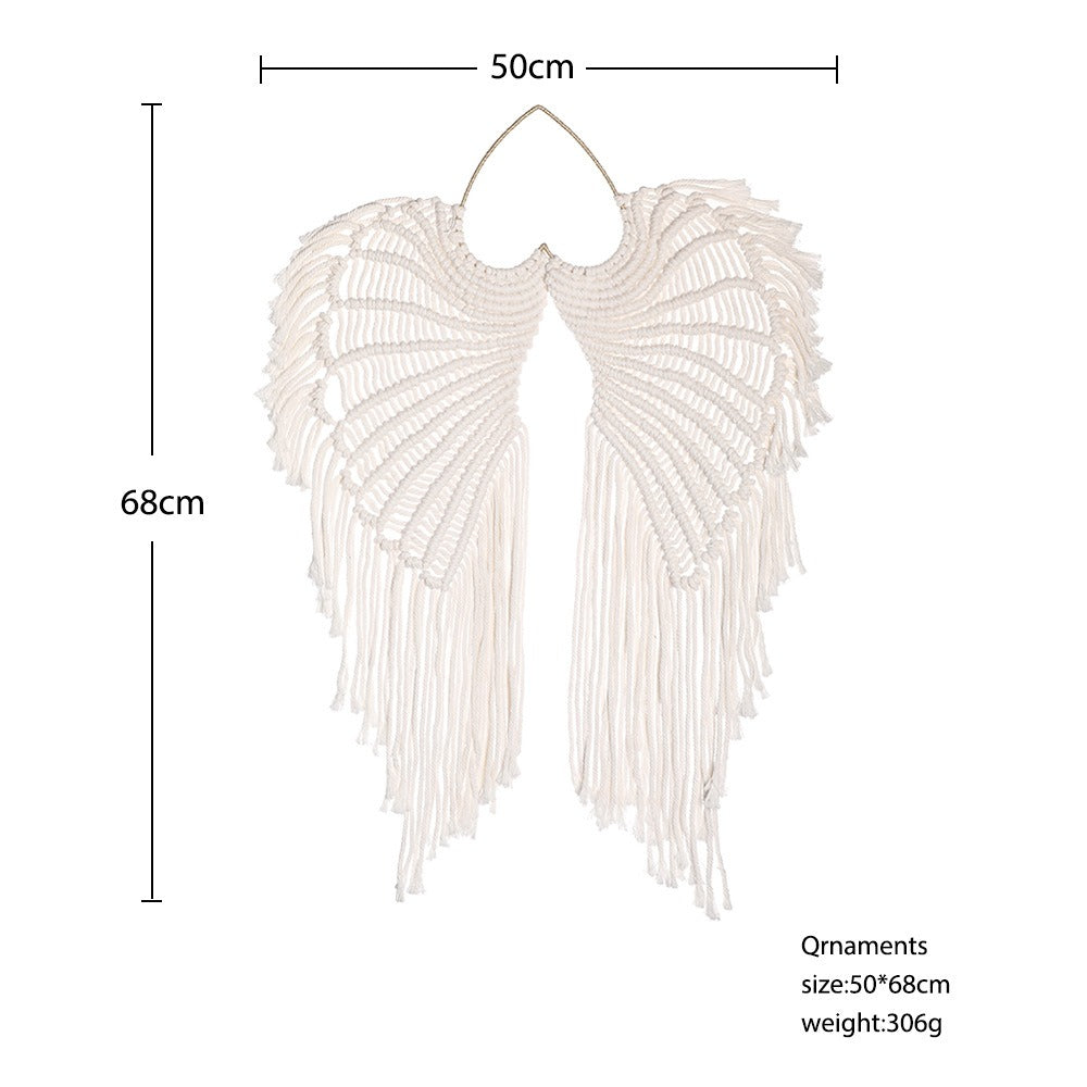 Macramé Angel Wings Wall Hanging for Cozy Room Texture