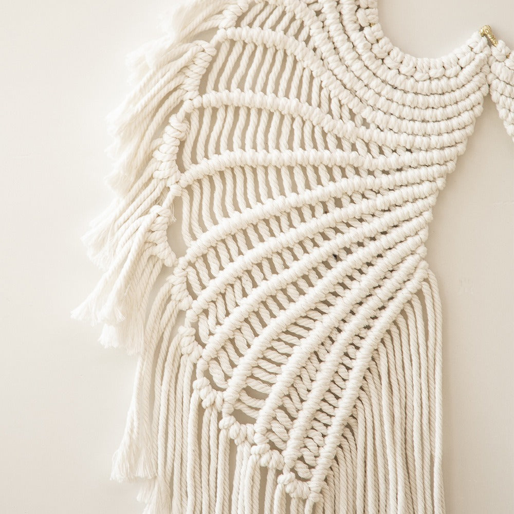 Macramé Angel Wings Wall Hanging for Cozy Room Texture